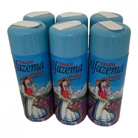 Kit com 6 Talco Alfazema Halley Original 100 gr