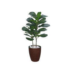 Planta Árvore Artificial Ficus Lyrata Real Toque Verde 1m Kit + Vaso S. Marrom 30 cm - 1