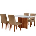 Ver imagem 2 de Sala de Jantar Mesa Olimpia 120 Tampo em Mdf Canto Reto com 4 Cadeiras Grecia