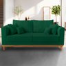 Sofá Retro Viena 3 Lugares Suede Verde - Madeira Prima Deccor - 2