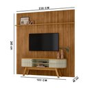 Ver imagem 3 de Painel Tv 75 Pol 238cm Ripado Kalven com Rack Bancada Enzari Cumaru/opala M20 - D’Rossi