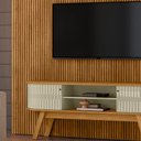 Ver imagem 4 de Painel Tv 75 Pol 238cm Ripado Kalven com Rack Bancada Enzari Cumaru/opala M20 - D’Rossi