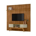 Ver imagem 2 de Painel Tv 75 Pol 238cm Ripado Kalven com Rack Bancada Enzari Cumaru/opala M20 - D’Rossi