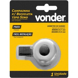 Campainha para Bicicleta Tipo Sino Prata Vonder - 3