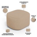 Ver imagem 4 de Kit 2 Puffs Decorativos Orgânico para Living Quarto 70cm Doha W01 Linho Bege Escuro - Lyam Decor