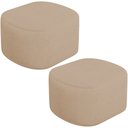 Ver imagem 1 de Kit 2 Puffs Decorativos Orgânico para Living Quarto 70cm Doha W01 Linho Bege Escuro - Lyam Decor