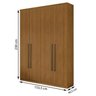 Guarda-Roupa Solteiro 1,53M 4 Portas 2 Gavetas Alonzo New Rovere Naturale Cestaplus - 3