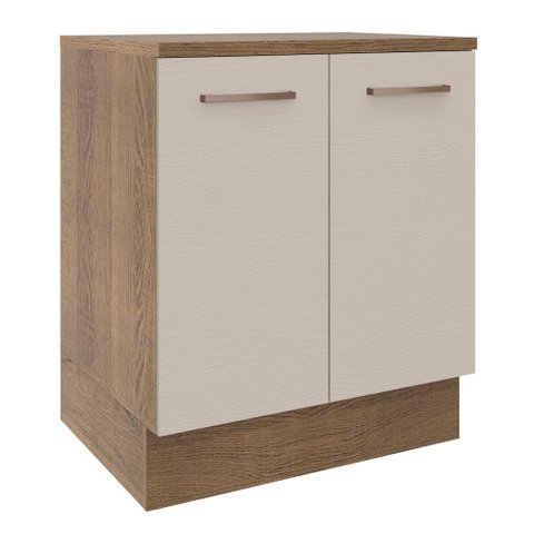 Balcão de Cozinha 70 Cm 2 Portas Rustic/crema Agata Madesa