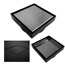 Ver imagem 1 de Ralo Banheiro Inteligente 10x10 Modelo 2 em 1 Inox Invisível com Base Plástica Preta Sifonado