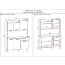 Ver imagem 4 de Armário de Cozinha 6 Portas 1 Gaveta Kit Gênova Branco/Nogueira/Off White/Cp- Ripado