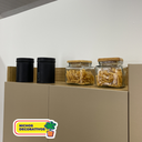 Ver imagem 7 de Armário de Cozinha 6 Portas 1 Gaveta Kit Gênova Branco/Nogueira/Off White/Cp- Ripado