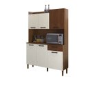 Ver imagem 3 de Armário de Cozinha 6 Portas 1 Gaveta Kit Gênova Branco/Nogueira/Off White/Cp- Ripado