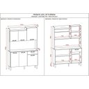 Ver imagem 4 de Armário de Cozinha 6 Portas 1 Gaveta Kit Gênova Cinza/Freijó/Gris