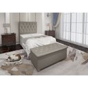 Ver imagem 2 de Kit Cabeceira Calçadeira Baú Solteiro 90cm Madrid Suede Bege