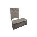 Ver imagem 1 de Kit Cabeceira Calçadeira Baú Solteiro 90cm Madrid Suede Bege