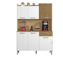Ver imagem 3 de Armário de Cozinha 6 Portas 1 Gaveta Kit Gênova Branco/Freijó/Supremo/Cp- Ripado