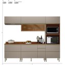 Ver imagem 3 de Cozinha Completa Modulada com Aéreo 5 Peças MDF Proença Bege/Nogueira/Nude Prime