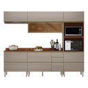 Ver imagem 2 de Cozinha Completa Modulada com Aéreo 5 Peças MDF Proença Bege/Nogueira/Nude Prime