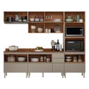Ver imagem 4 de Cozinha Completa Modulada com Aéreo 5 Peças MDF Proença Bege/Nogueira/Nude Prime
