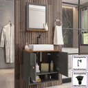Ver imagem 2 de Gabinete Banheiro Deli Torino Bco Torneira Valv Click Black Titanium/Nature
