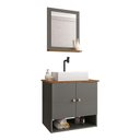 Ver imagem 3 de Gabinete Banheiro Deli Torino Bco Torneira Valv Click Black Titanium/Nature