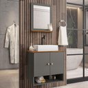 Ver imagem 1 de Gabinete Banheiro Deli Torino Bco Torneira Valv Click Black Titanium/Nature