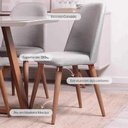 Ver imagem 2 de Conjunto de Jantar Mesa Retangular com Vidro Donatella com 4 Cadeiras New Drop - Natural C/ Cinza