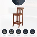 Ver imagem 3 de Banqueta Média Madeira Maciça Valentina 36x90Cm Bancada Balcão Cozinha Gourmet Verniz Imbuia - RMI