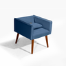 Poltrona Destak Azul Escuro Decorativo Pés Madeira Redenobre - 4