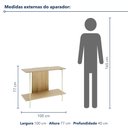 Ver imagem 3 de Aparador Sólis - Largura: 100 cm - Cor: Álamo - Metal: Dourado