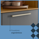 Ver imagem 6 de Armário de Cozinha 6 Portas 2 Gavetas Montesa Cinza/Freijó/Gris