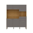 Ver imagem 2 de Armário de Cozinha 6 Portas 2 Gavetas Montesa Cinza/Freijó/Gris