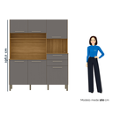 Ver imagem 4 de Armário de Cozinha 6 Portas 2 Gavetas Montesa Cinza/Freijó/Gris