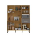 Ver imagem 5 de Armário de Cozinha 6 Portas 2 Gavetas Montesa Cinza/Freijó/Gris