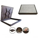 Ver imagem 1 de Tampão Tampa Casa de Maquina 80x80 com Rebaixo para Piso Aluminio Marrom