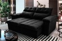 Ver imagem 1 de Sofá Retrátil/reclinável Verona 1,50m Suede Velut Preto C/ Molas no Assento - King House