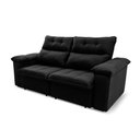 Ver imagem 4 de Sofá Retrátil/reclinável Verona 1,50m Suede Velut Preto C/ Molas no Assento - King House
