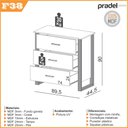 Ver imagem 4 de Kit Closet Organizador de Roupas + Cômoda 3 Gavetas 100% Mdf: Preto Fosco com Freijó