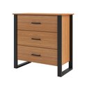 Ver imagem 3 de Kit Closet Organizador de Roupas + Cômoda 3 Gavetas 100% Mdf: Preto Fosco com Freijó