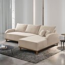 Ver imagem 1 de Sofá com Chaise Albano Fixo Lado Direito 250cm Creme Boucle