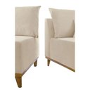 Ver imagem 5 de Sofá com Chaise Albano Fixo Lado Direito 250cm Creme Boucle