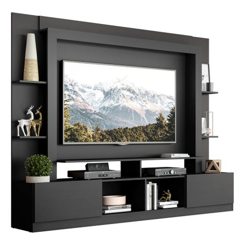 Estante para TV até 65" Multimóveis Oslo FG3395 Preta