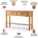 Ver imagem 5 de Kit Balcão Buffet 120cm com Aparador Rústico 132cm Madeira Maciça Lira M06 Carvalho Fosco - Lyam