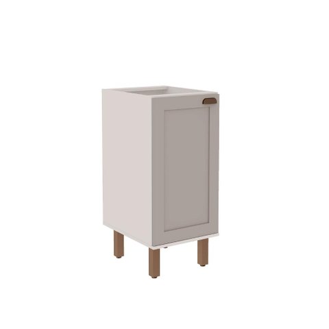 Balcão para Cozinha Modulada 40cm com 1 Porta Provençal Mdf Cor:fendi com Branco