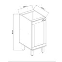 Ver imagem 3 de Balcão para Cozinha Modulada 40cm com 1 Porta Provençal Mdf Cor:fendi com Branco