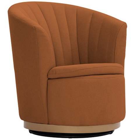Poltrona Giratória Ouro Fosco Évora Poliéster Camel - Nexta Casa