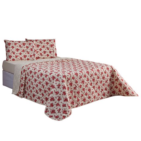 Cobre Leito Queen 1 Peça Esmeralda 100% Algodão Percal 150 Fios:vermelho