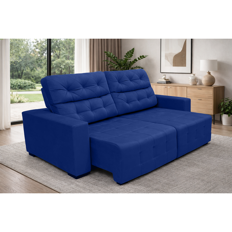 Sofá Retrátil e Reclinável Siena 2.30m Super Pillow - Azul