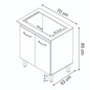 Ver imagem 4 de Balcão para Cooktop 2 Portas Armário de Cozinha Jade - Ssx Multicoisas Cor Savana/preto Tampo 4