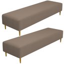 Ver imagem 1 de Kit 02 Puffs Decorativo Sala de Estar Bali W01 Pés Palito 210x60cm Bouclê Bege - Lyam Decor